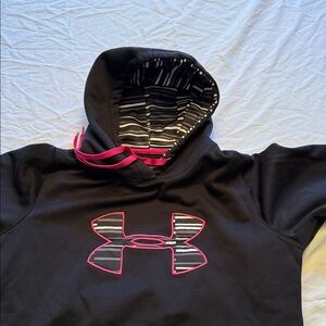 Under Armour Black Hoodie with Pink Highlights